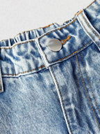 Jean Large Femme Brodé Cœurs – Coupe Wide-Leg, Poches, Légèrement Extensible, XS-XL - Bootiky
