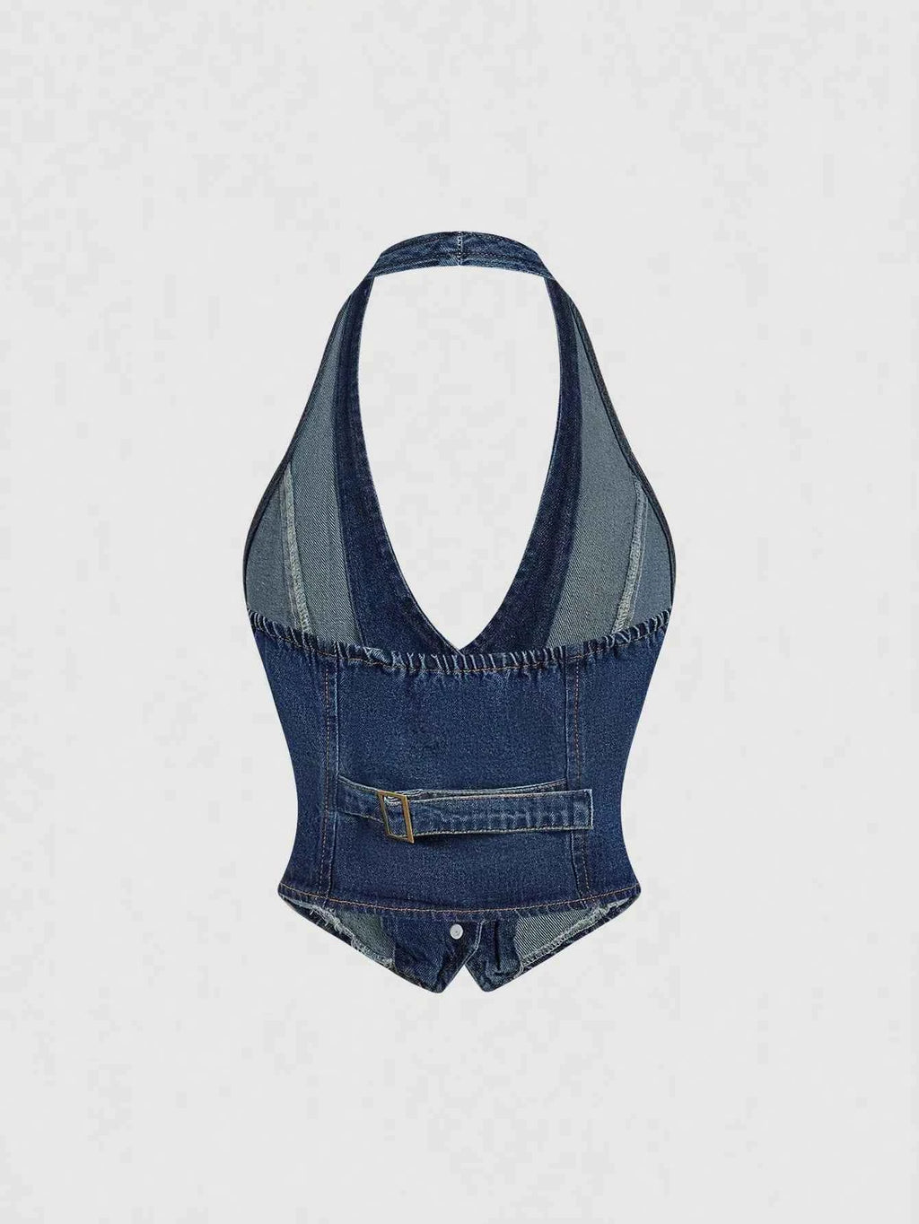 Ensemble deux pièces – Gilet halter en jean et pantalon wide-leg - Bootiky