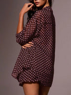 Ensemble chemise boutonnée à pois & short femme – 4 coloris - Bootiky