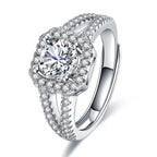Bague Solitaire Moissanite 1 Carat — Argent Sterling 925 Ajustable - Bootiky