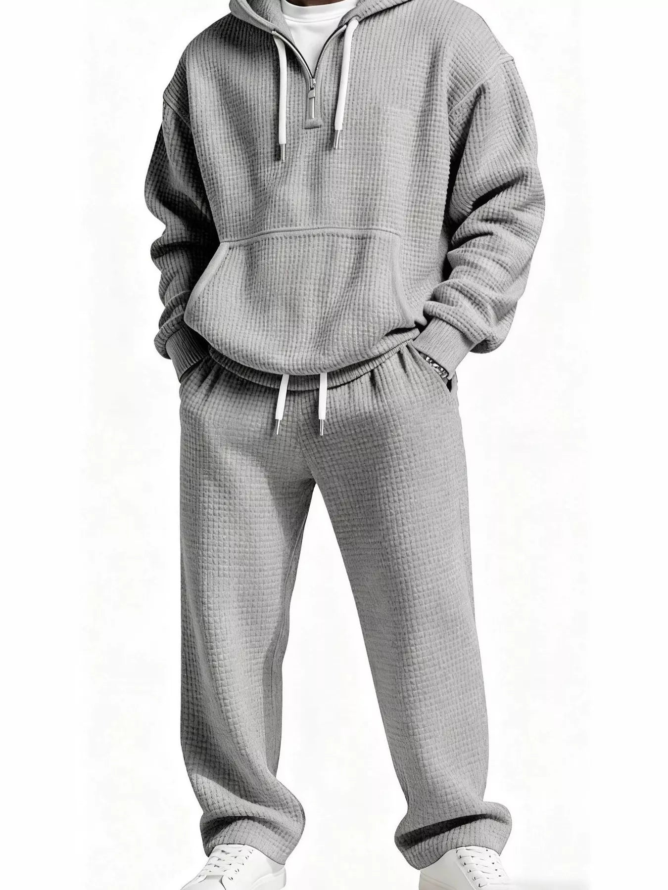 Ensemble Homme — Sweat à Capuche Waffle-Knit & Pantalon Oversized - Bootiky