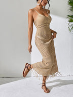 Robe de Plage — Maille Ajourée & Franges Bohème (Cover-up) - Bootiky