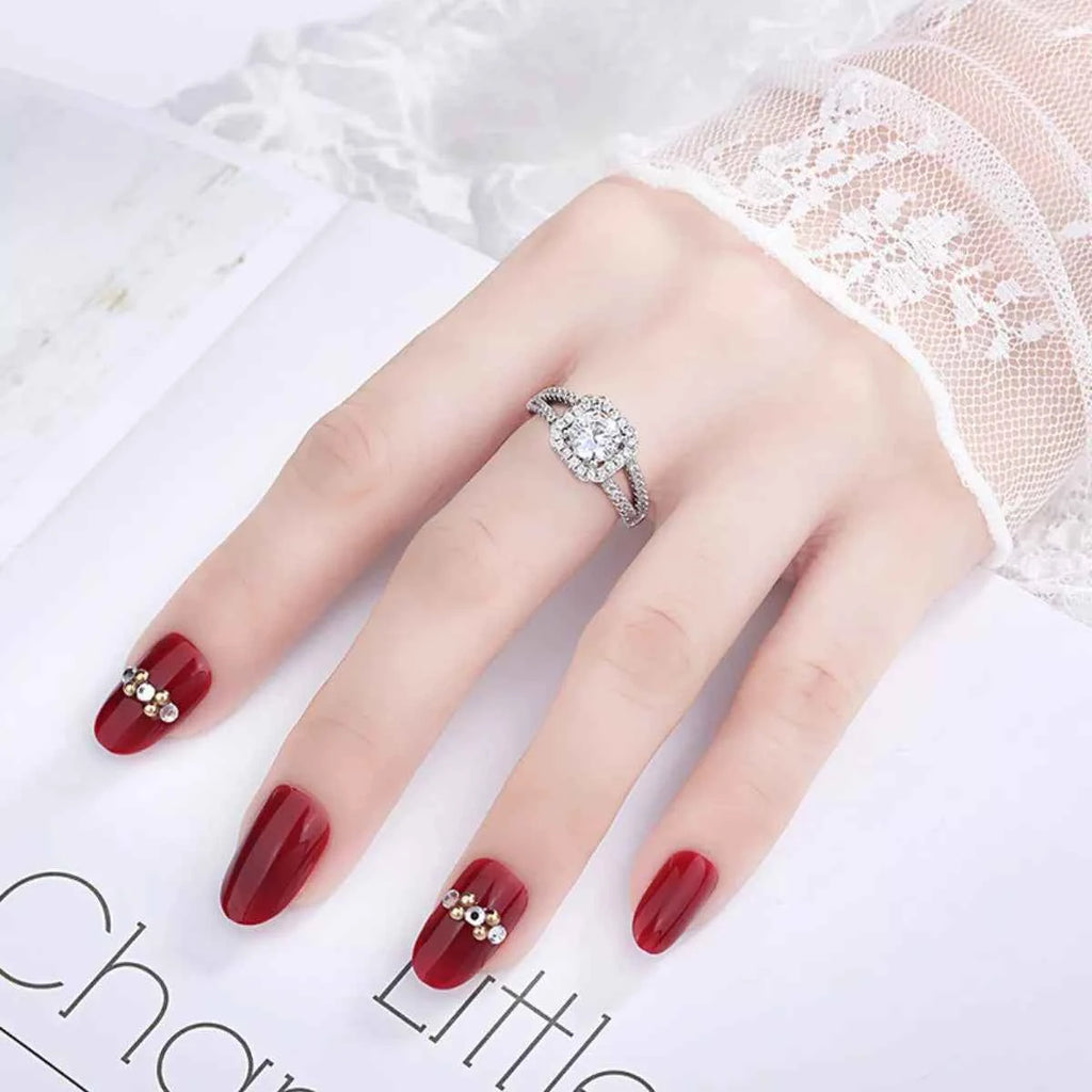 Bague Solitaire Moissanite 1 Carat — Argent Sterling 925 Ajustable - Bootiky