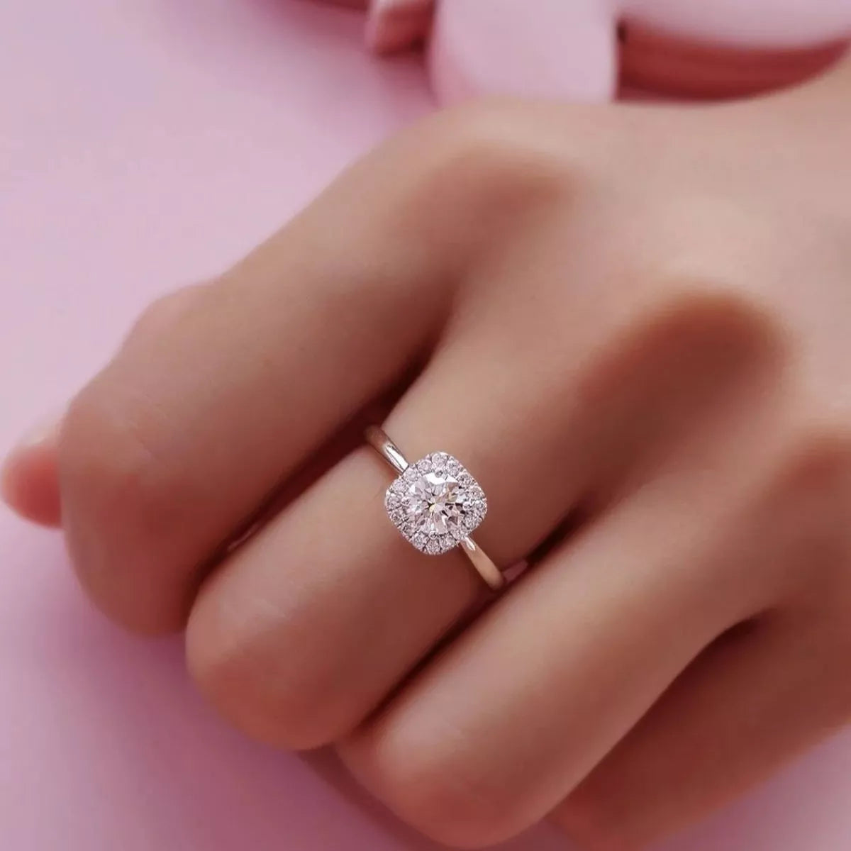 Bague Carrée Moissanite 1 Carat — Argent Sterling 925 Ajustable - Bootiky