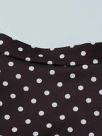 Robe Courte Retro Dolce à Pois Découpe Avant Cut-Out – Blanc, Marron, S à L - Bootiky