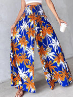 Pantalon Large Imprimé — Taille Smokée & Poches - Bootiky