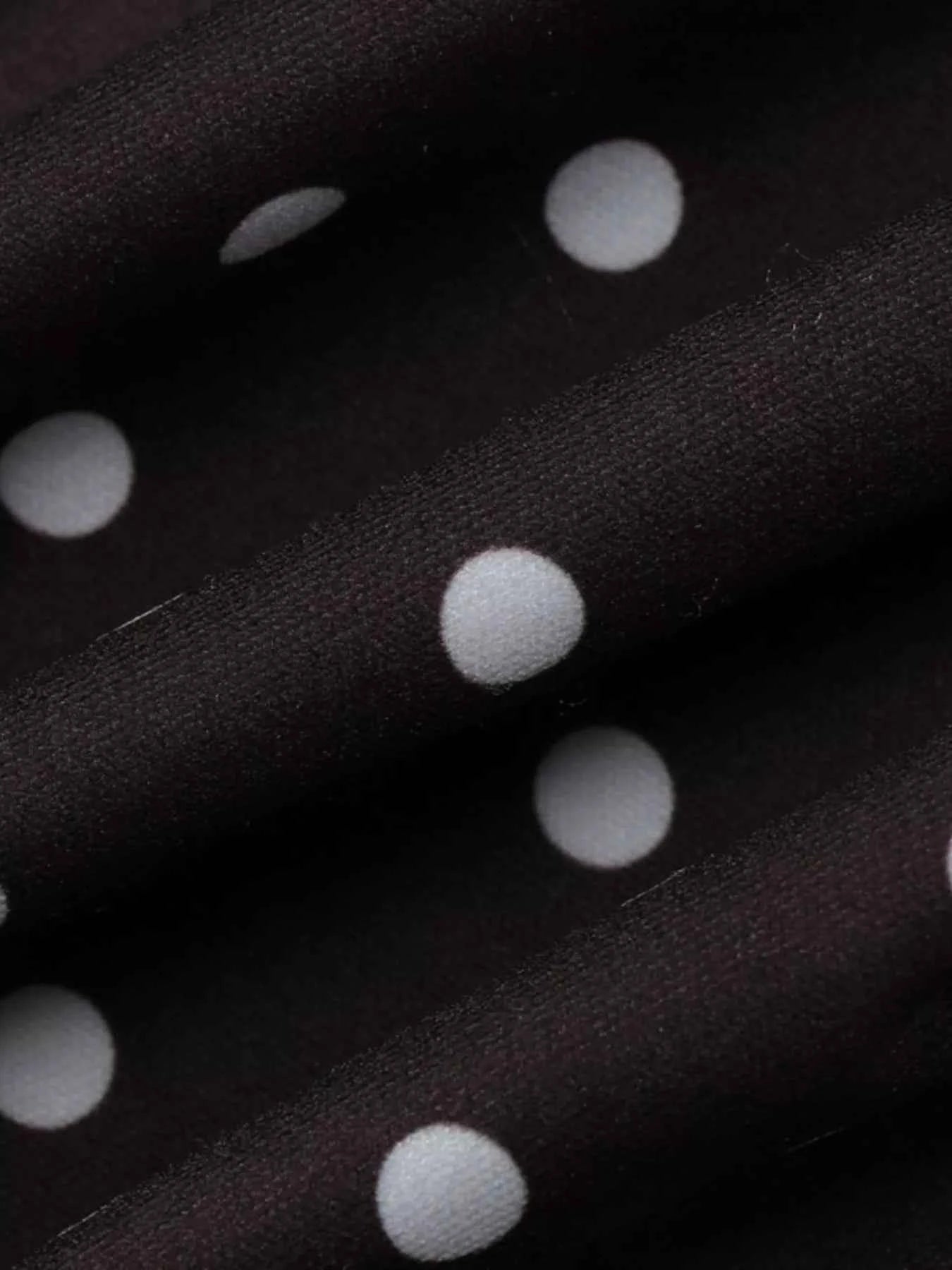 Robe Courte Retro Dolce à Pois Découpe Avant Cut-Out – Blanc, Marron, S à L - Bootiky