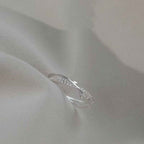 Bague Ouverte Ajustable Elysée – Argent 925 & Zircons, Taille Universelle, Quiet Luxury - Bootiky