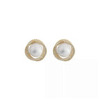 Clous d'Oreilles Prunelle Perle & Zircons – Tige Argent 925, Doré ou Argenté - Bootiky