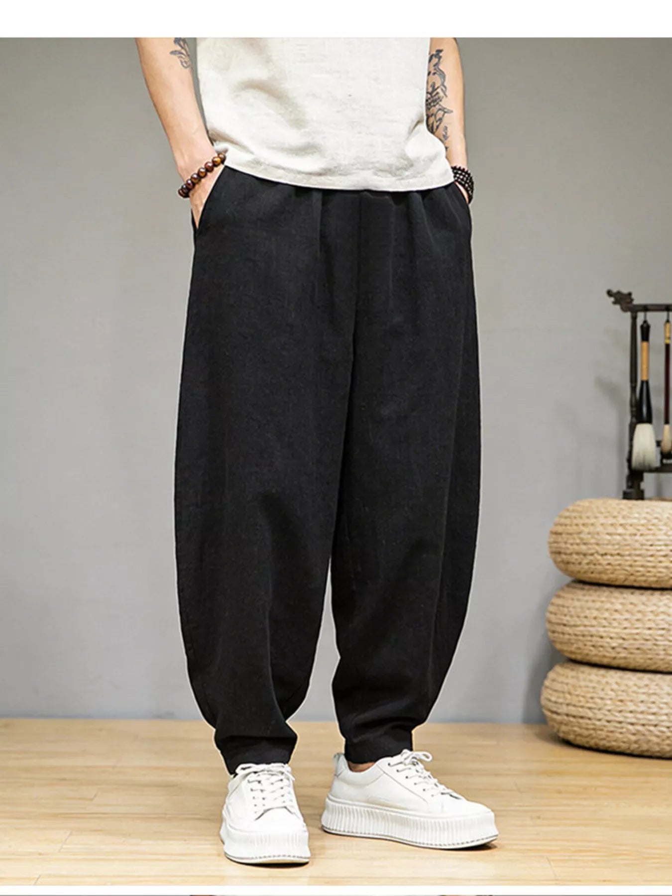 Pantalon Ample Décontracté Homme avec Poches – Grandes Tailles M à 5XL - Bootiky