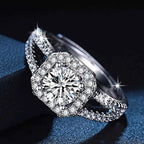 Bague Solitaire Moissanite 1 Carat — Argent Sterling 925 Ajustable - Bootiky