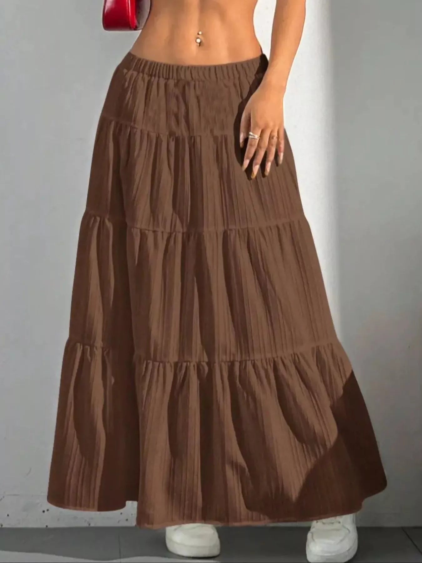 Jupe Maxi Bohème Esmée à Volants Superposés – Taille Élastique, S à XL - Bootiky