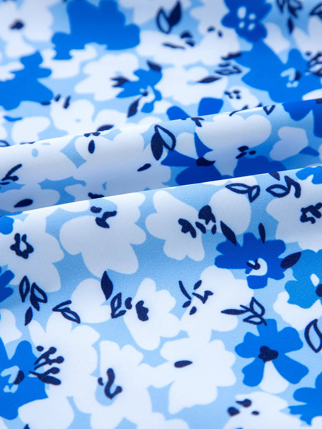 Maillot de Bain Une Pièce Floral Bleu Clair – Bretelles Volantées & Découpes Ajourées - Bootiky