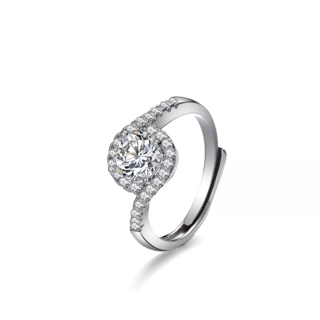 Bague Moissanite 1 Carat — Argent Sterling 925 Ajustable - Bootiky