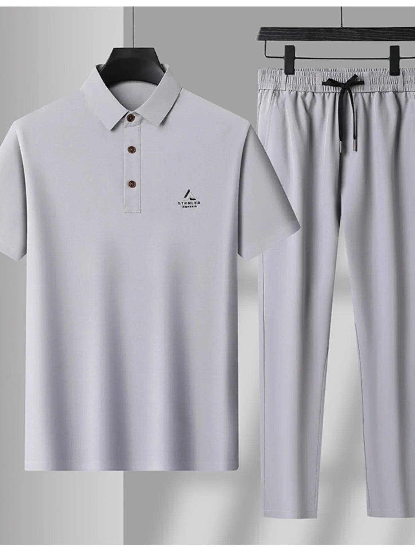 Ensemble Homme Été — Polo Boutonné Manches Courtes & Pantalon - Bootiky