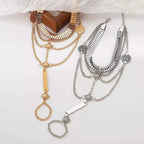 Bracelet de Main Multi-Rangs & Bague Naomi – Plaqué Or 18K ou Argenté, Ajustable - Bootiky