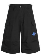 Short Cargo Large Homme — Coupe Wide Leg & Patch Floral - Bootiky
