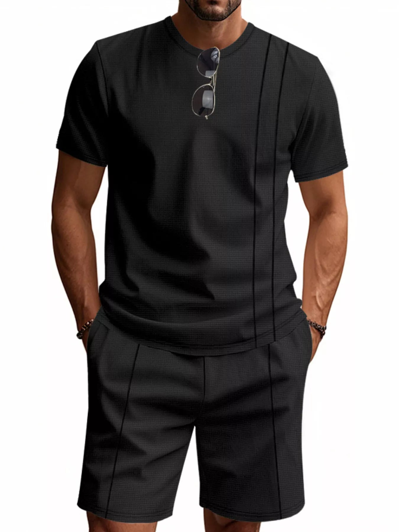 Ensemble Homme Été — T-Shirt Rayé & Short avec Poches - Bootiky