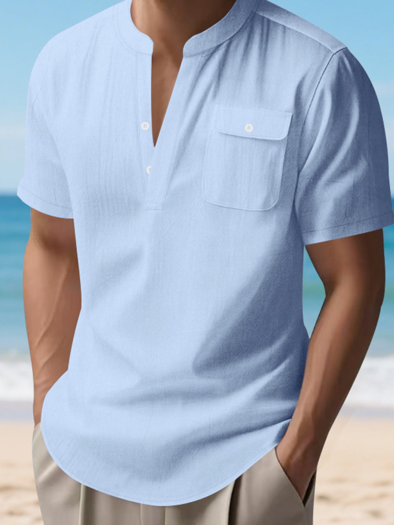 Chemise homme manches courtes à boutons – grande taille - Bootiky