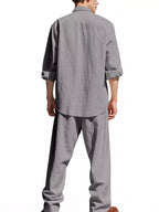 Ensemble Casual en Lin Le Saint-Tropez – Chemise & Pantalon Large Homme, S à 3XL - Bootiky