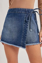 Jupe-Short en Jean Portefeuille Chic Denim – Short Intégré, Tailles 4 à 16 - Bootiky