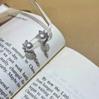 Boucles d'Oreilles Pendantes Perles & Zircon — Argent 925 - Bootiky