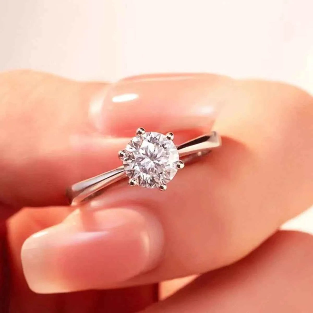 Bague Moissanite 5 Carats — Argent Sterling 925 Ajustable - Bootiky
