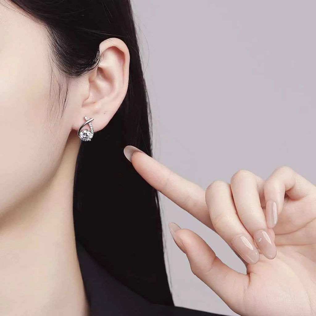 Boucles d'Oreilles Moissanite 1 Carat en Argent Sterling 925 – Brillance Éthique & Luxe Accessible | Bootiky - Bootiky