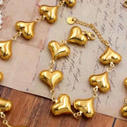 Bracelet Chérie Chaîne Dorée & Charm Cœur – Acier Inoxydable Plaqué Or 18K, Ajustable - Bootiky