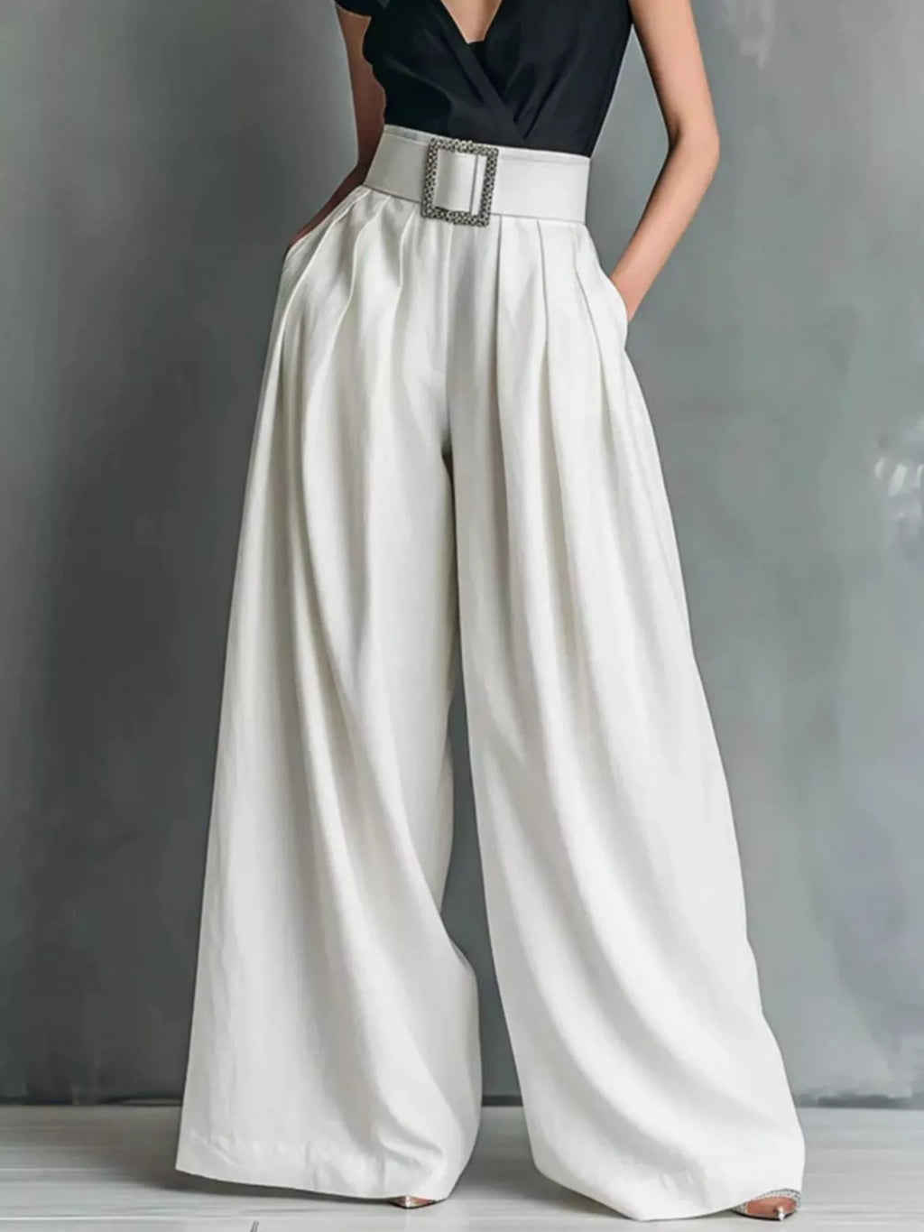 Pantalon Fluide Ample Palazzo Taille Haute – Wide-Leg, S à 2XL - Bootiky