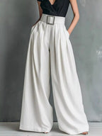 Pantalon Fluide Ample Palazzo Taille Haute – Wide-Leg, S à 2XL - Bootiky