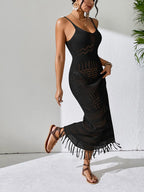 Robe de Plage — Maille Ajourée & Franges Bohème (Cover-up) - Bootiky
