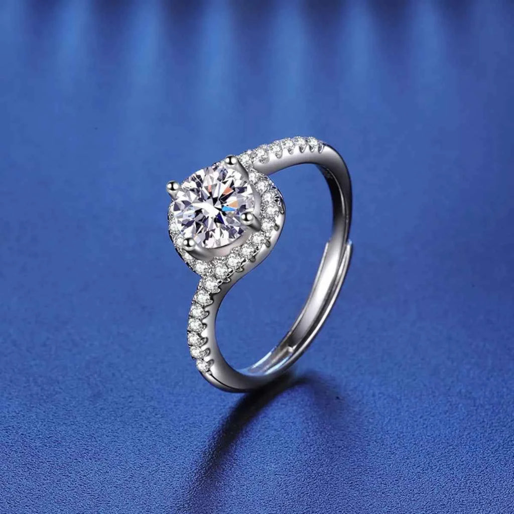 Bague Moissanite 1 Carat — Argent Sterling 925 Ajustable - Bootiky