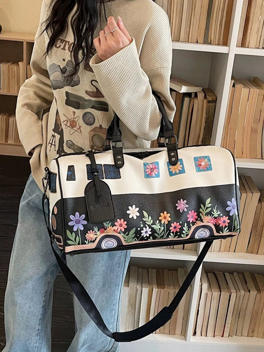 Sac de Voyage Duffel Imprimé Floral — Cuir PU Grande Capacité - Bootiky