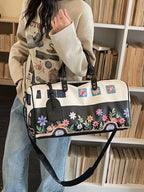 Sac de Voyage Duffel Imprimé Floral — Cuir PU Grande Capacité - Bootiky