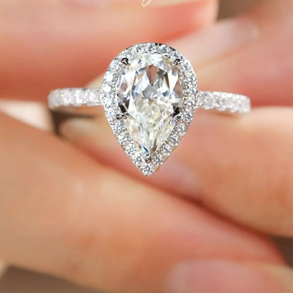 Bague Larme Moissanite 4 Carats — Argent Sterling 925 - Bootiky