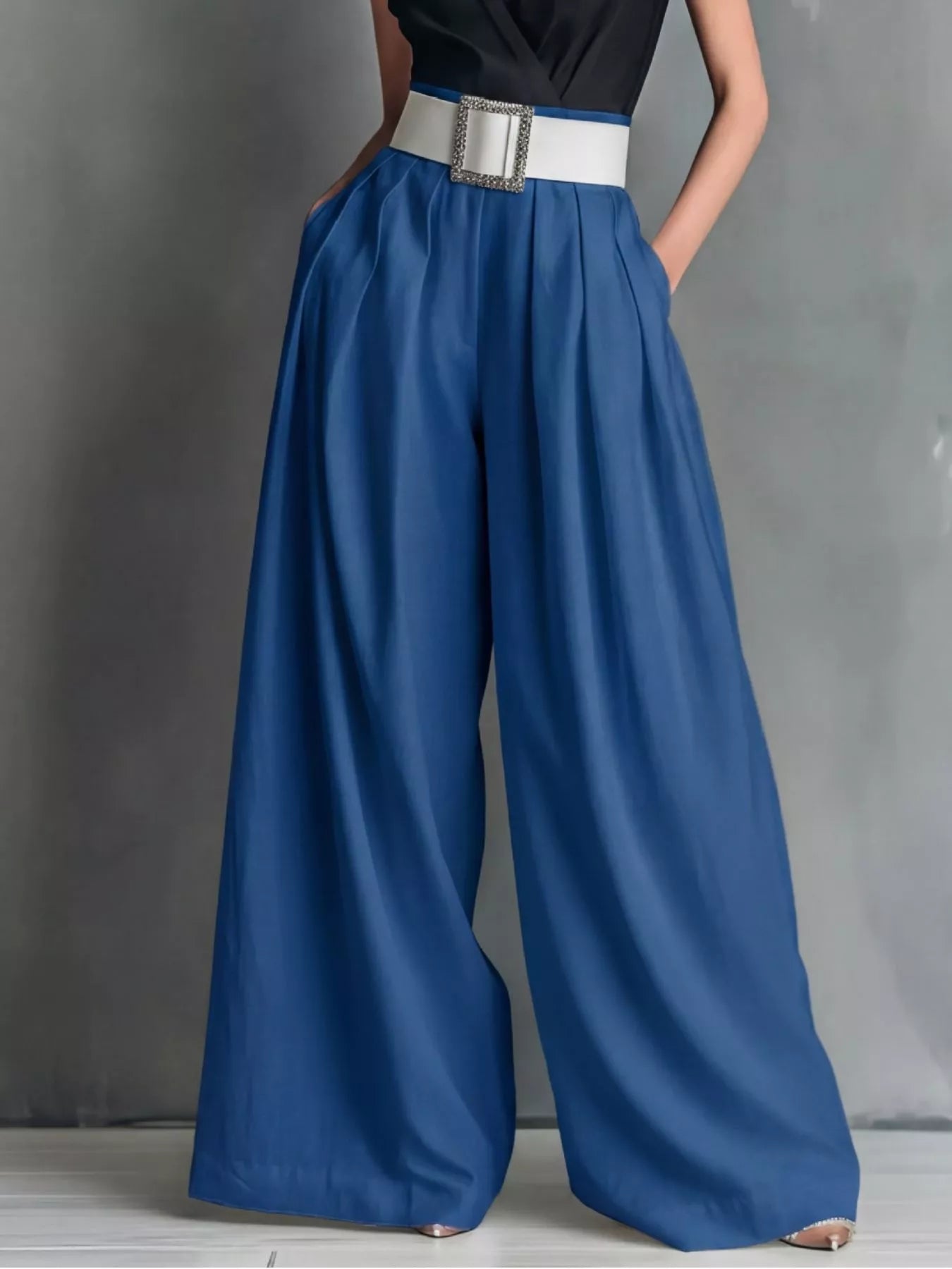 Pantalon Fluide Ample Palazzo Taille Haute – Wide-Leg, S à 2XL - Bootiky