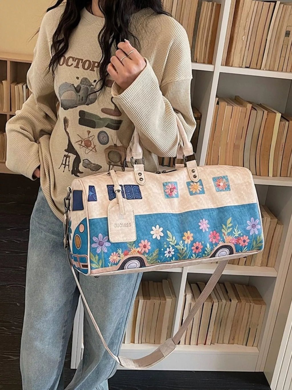 Sac de Voyage Duffel Imprimé Floral — Cuir PU Grande Capacité - Bootiky