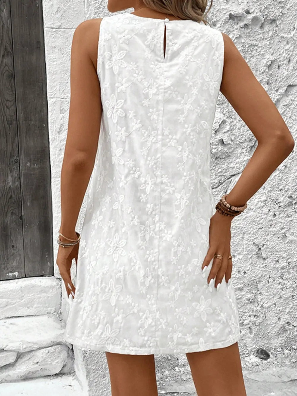 Robe Mini Tank Sans Manches — Col Rond & Texture Originale - Bootiky