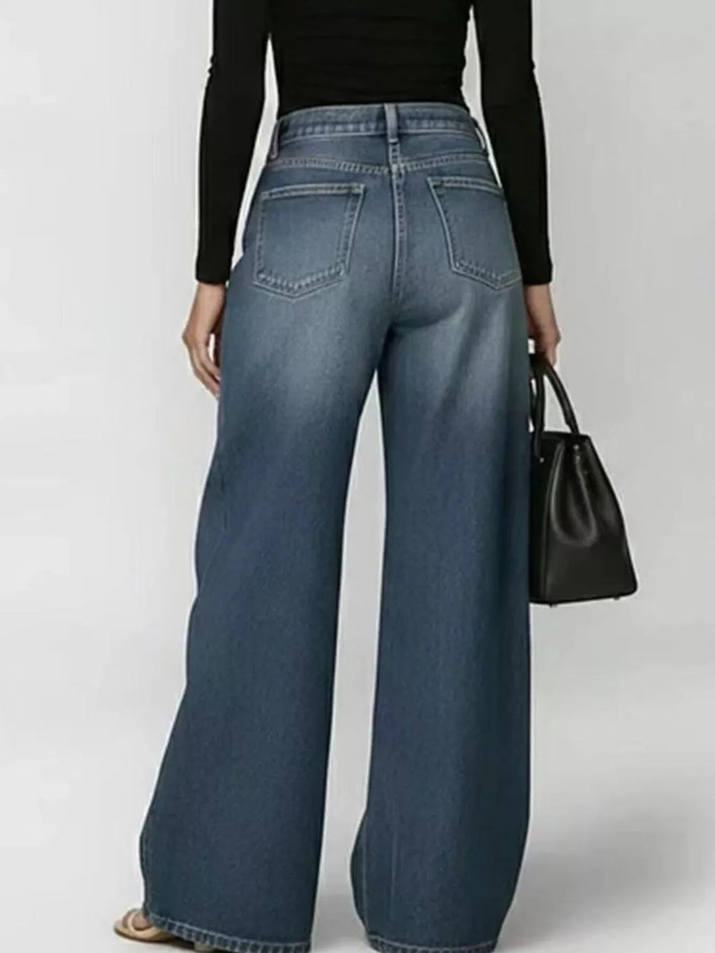 Jean Large à Détails Œillets — Coupe Wide Leg - Bootiky