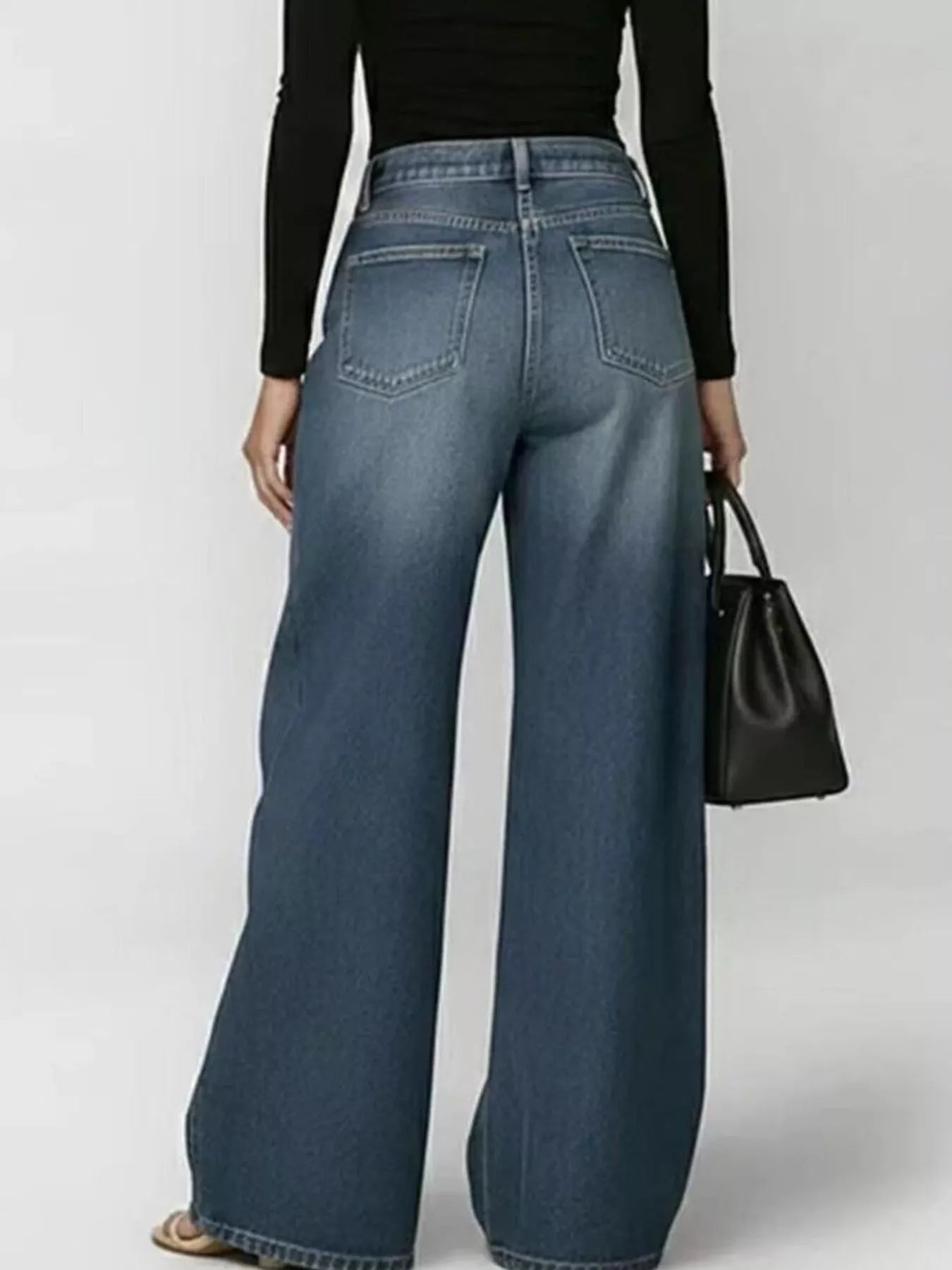 Jean Large à Détails Œillets — Coupe Wide Leg - Bootiky