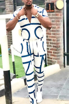Ensemble Homme — Haut Géométrique Manches Courtes & Pantalon - Bootiky