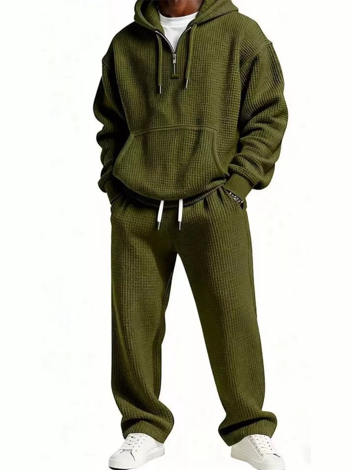 Ensemble Homme — Sweat à Capuche Waffle-Knit & Pantalon Oversized - Bootiky