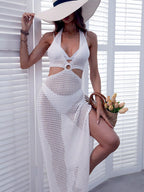 Robe de Plage en Crochet Ibiza – Col Licou Anneau Décolleté, S à XL - Bootiky