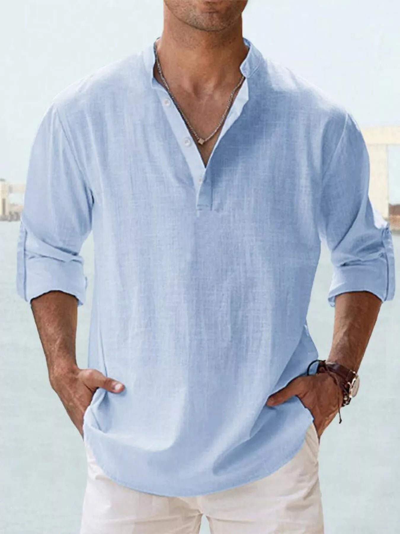 Chemise homme manches retroussables – 13 coloris, grande taille - Bootiky