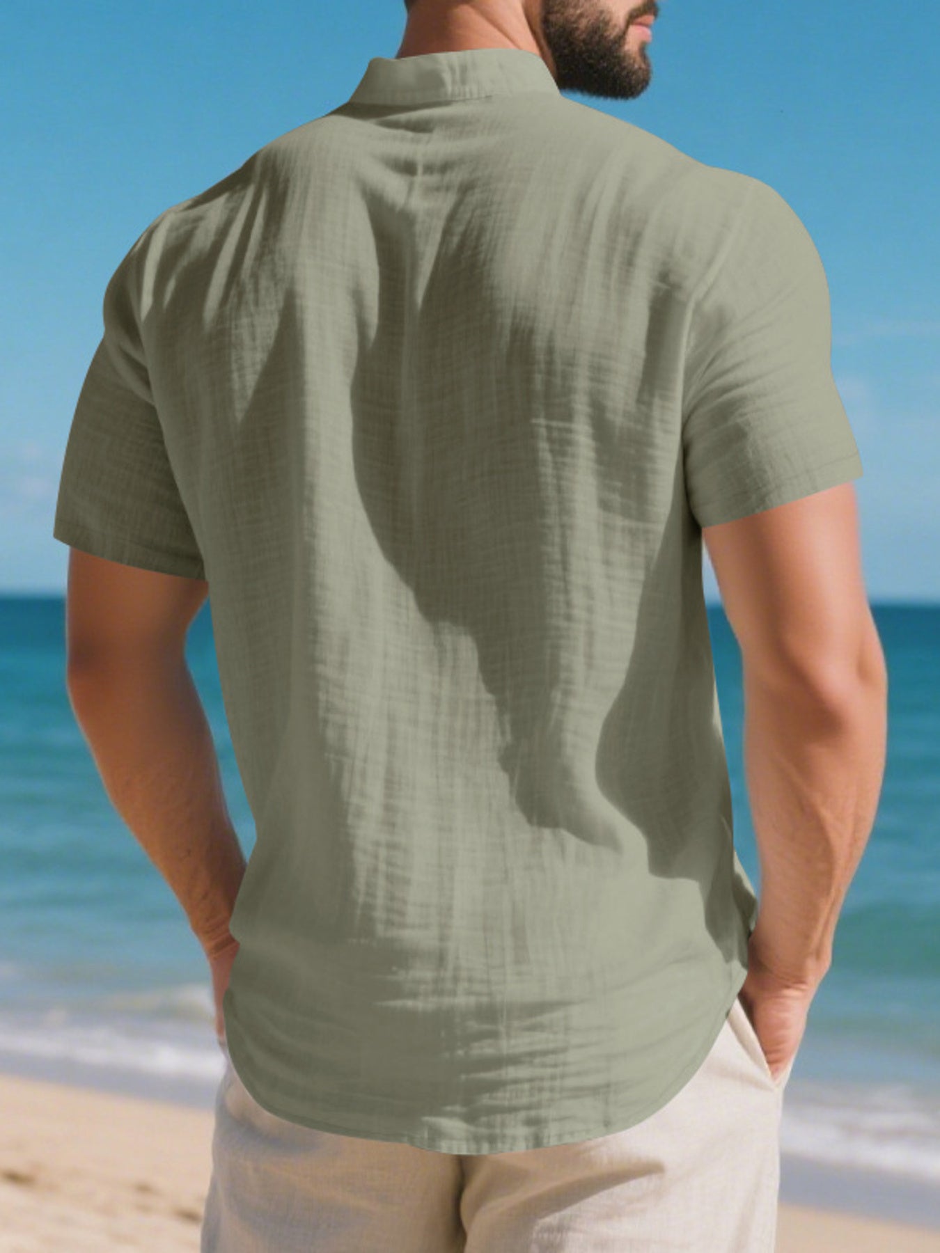 Chemise homme manches courtes à boutons – grande taille - Bootiky
