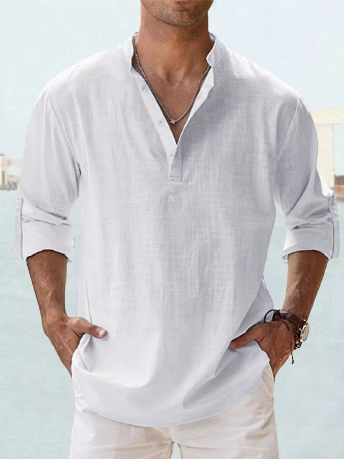 Chemise homme manches retroussables – 13 coloris, grande taille - Bootiky