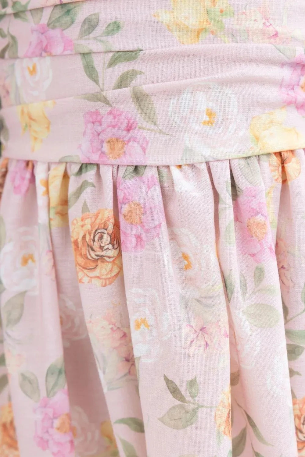 Robe Mi-Longue Imprimée — Bretelles Nouées & Buste Froncé (Midi) - Bootiky