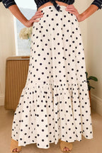 Jupe Maxi Volantée Polka Romance Fendue – Taille Haute, S à 2XL - Bootiky