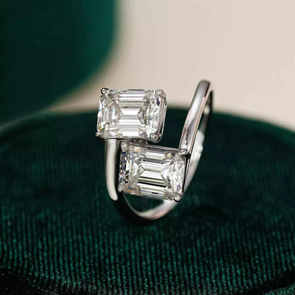 Bague Bypass Moissanite 2 Carats — Argent Sterling 925 - Bootiky